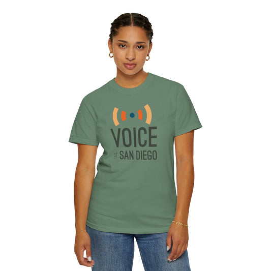 Voice of San Diego Unisex Garment-Dyed T-shirt | Casual Tee, Multimedia Shirt, Gift for Journalists, Local Pride Wear, Comfy Everyday Wear