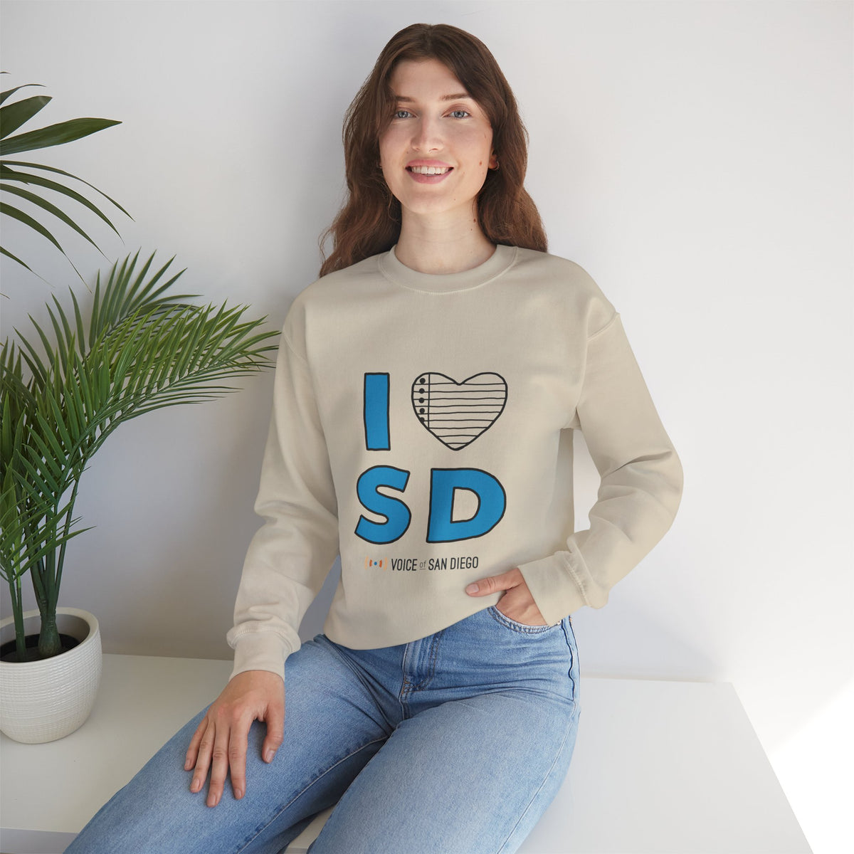 Politifest 2026 I Heart San Diego Crewneck Sweatshirt — Landmarks Design
