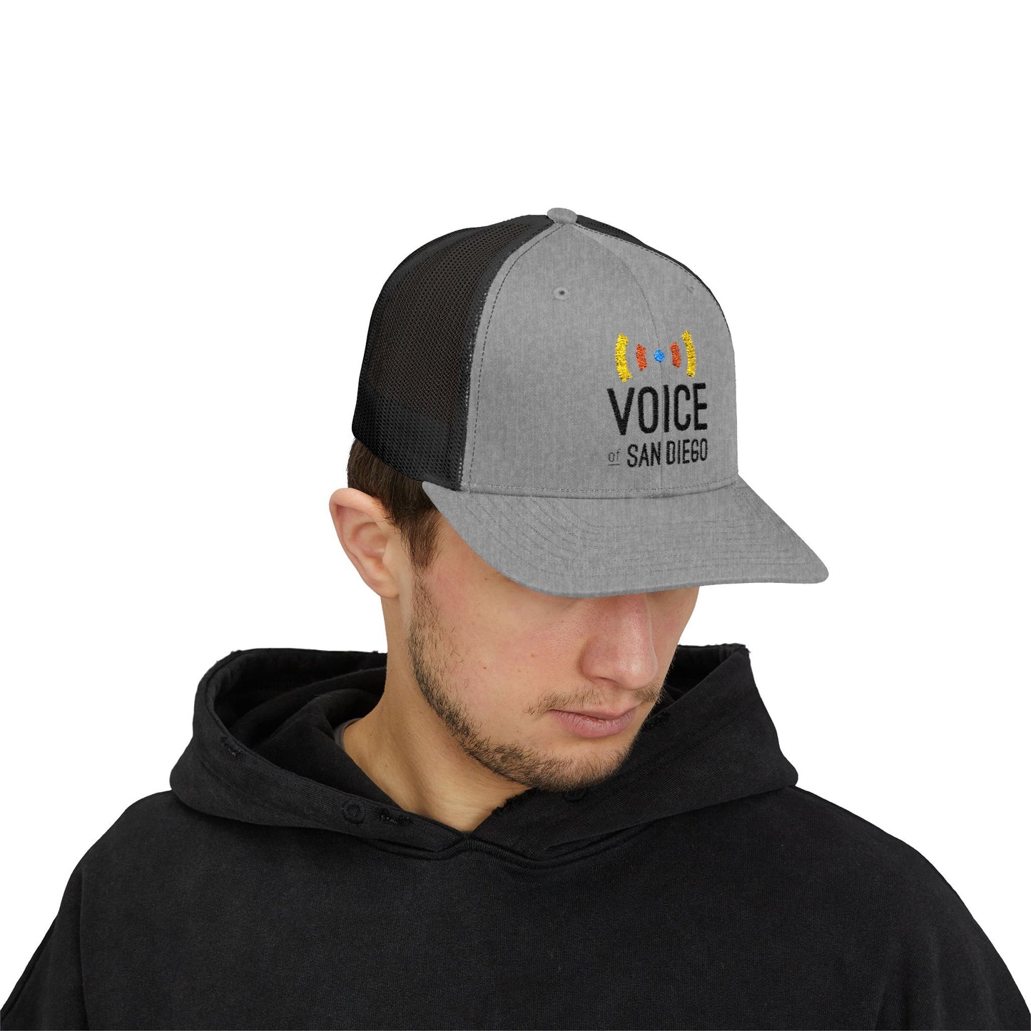 Voice of San Diego Snapback Trucker Hat — Mesh Back Logo Cap