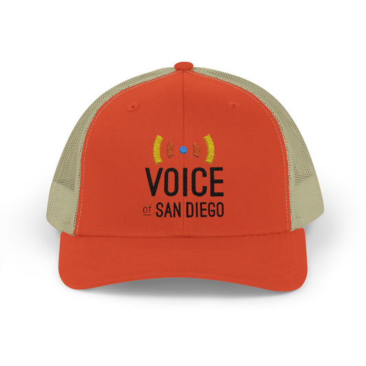 Voice of San Diego Snapback Trucker Hat — Mesh Back Logo Cap
