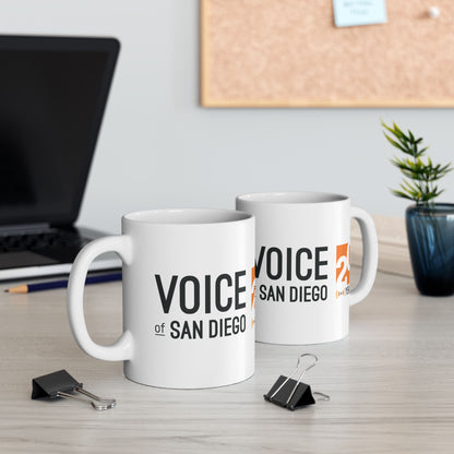 Celebratory Ceramic Mug, 20 Years of Voice of San Diego,