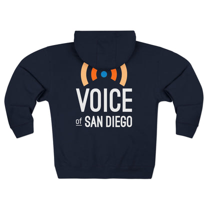 Voice of San Diego Zip Hoodie — Back Print