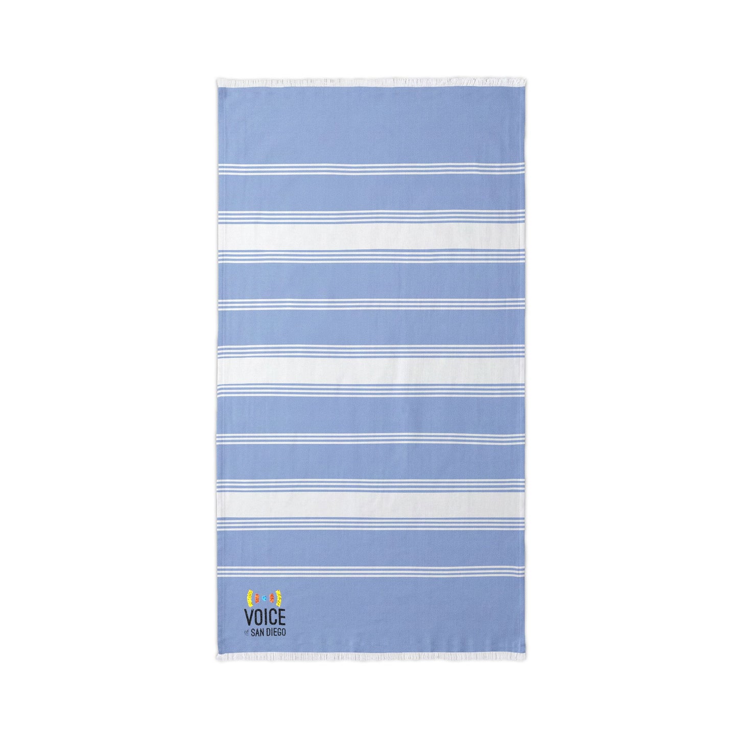 Voice of San Diego Embroidered Striped Beach Throw Towel