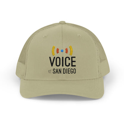 Voice of San Diego Snapback Trucker Hat — Mesh Back Logo Cap