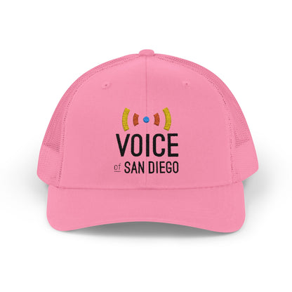 Voice of San Diego Snapback Trucker Hat — Mesh Back Logo Cap