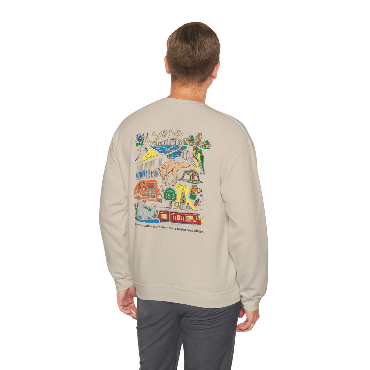 Politifest 2026 I Heart San Diego Crewneck Sweatshirt — Landmarks Design