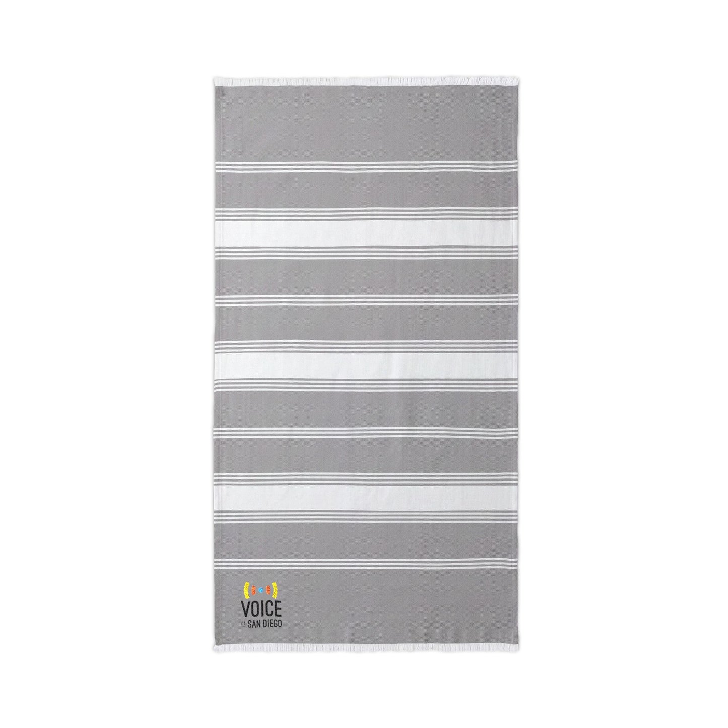 Voice of San Diego Embroidered Striped Beach Throw Towel