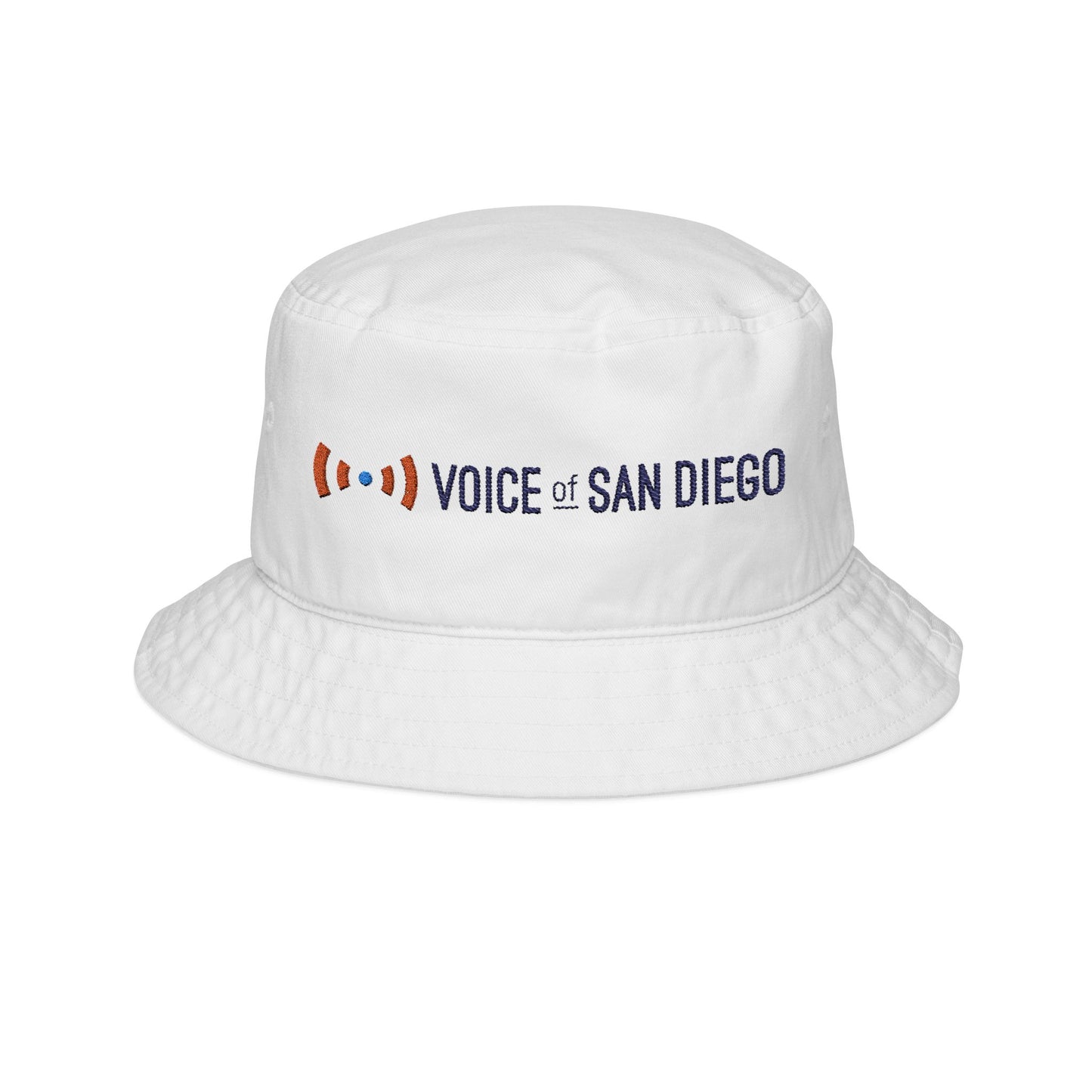 Voice of San Diego Embroidered Bucket Hat — Logo Cotton Sun Hat