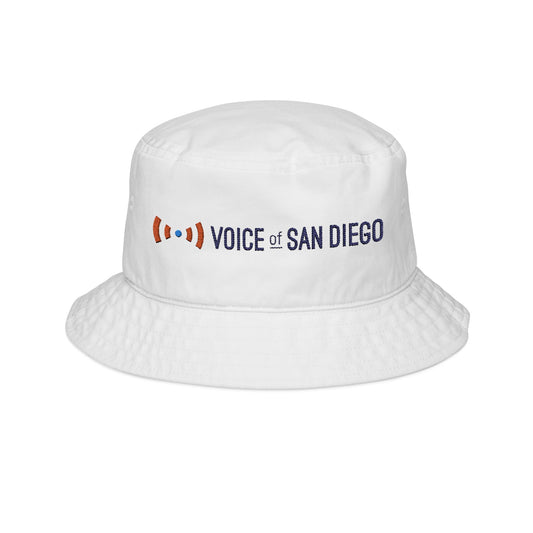 Voice of San Diego Embroidered Bucket Hat — Logo Cotton Sun Hat