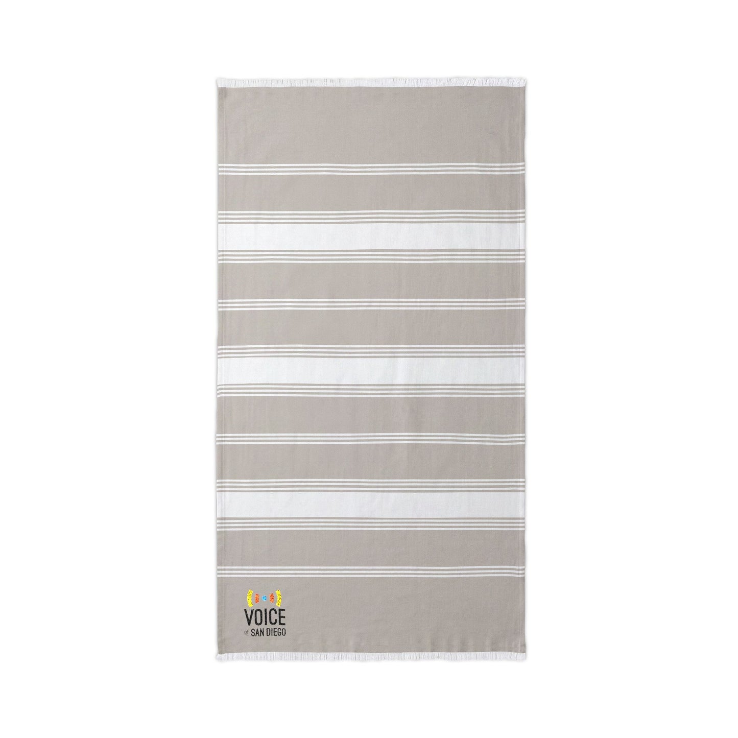 Voice of San Diego Embroidered Striped Beach Throw Towel