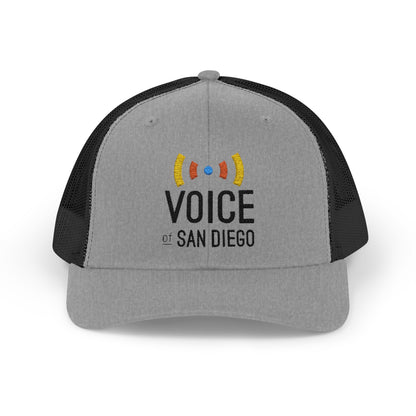Voice of San Diego Snapback Trucker Hat — Mesh Back Logo Cap