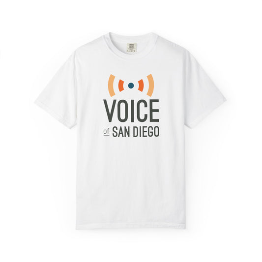 Voice of San Diego Unisex Garment-Dyed T-shirt | Casual Tee, Multimedia Shirt, Gift for Journalists, Local Pride Wear, Comfy Everyday Wear