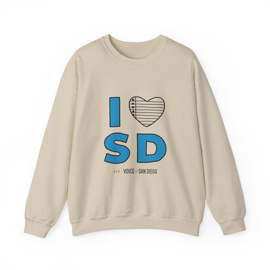 Politifest 2026 I Heart San Diego Crewneck Sweatshirt — Landmarks Design