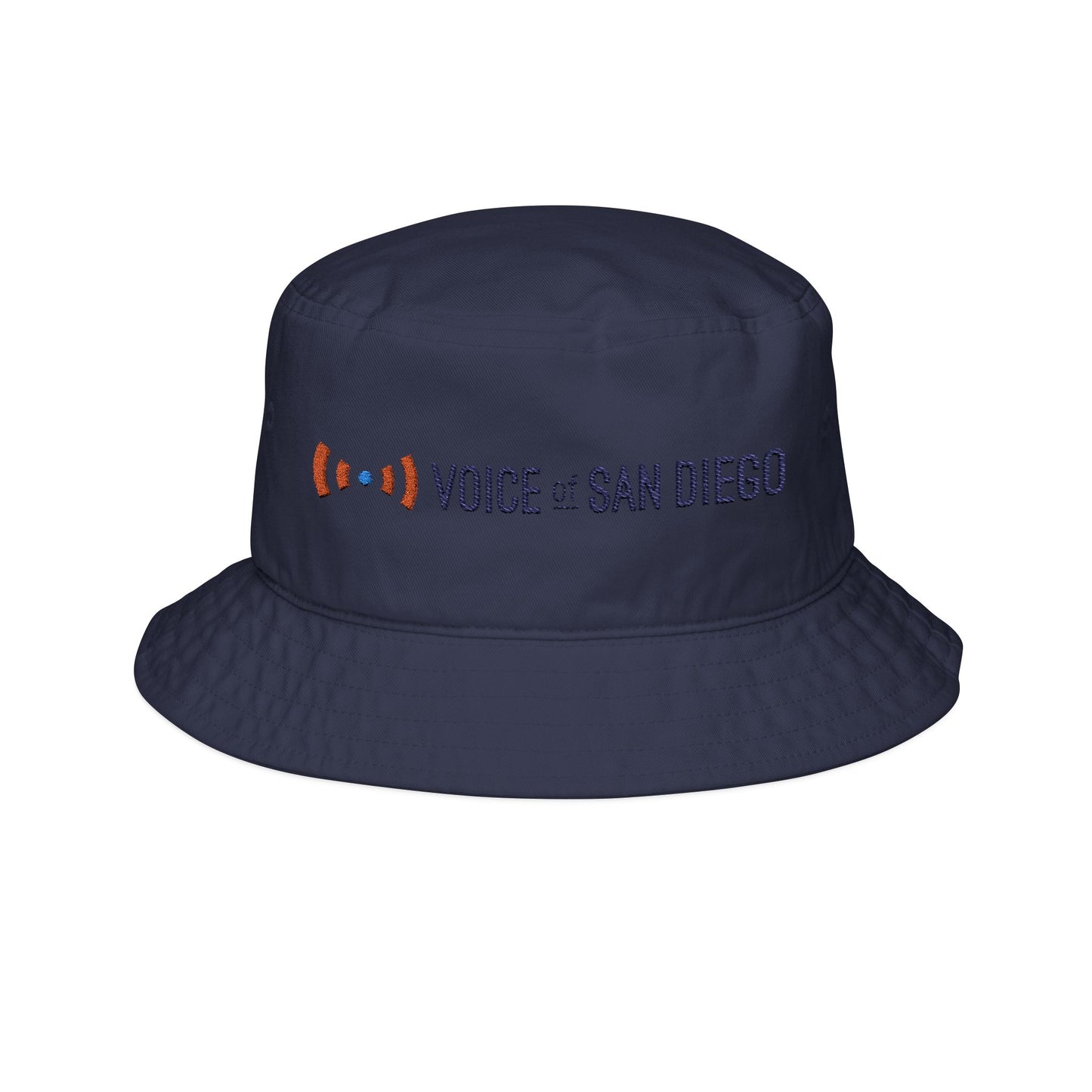 Voice of San Diego Embroidered Bucket Hat — Logo Cotton Sun Hat